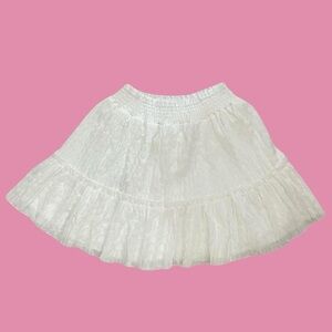 white flowy floral skirt